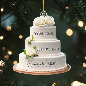 Wedding Cake Personalized Christmas Ornament, Wedding Christmas Ornament