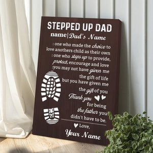Personalized "Stepped Up Dad"  Canvas - Customizable Names