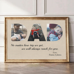 DAD Custom 3 Photo Canvas Gift-Father’s Day Gifts
