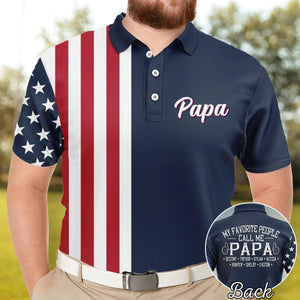 Personalized Polo Shirt - My Favorite People Call Me Papa