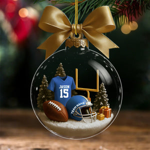 Personalized Football Transparent Ornament-Gift For Football Lovers