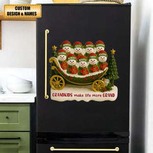 Grandkids Make Life More Grand, Christmas Tree And Sleigh Personalized Decal
