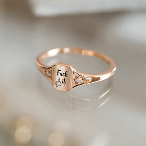 Personalized Birthstone Square Ring