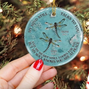 Dragonfly My Mind My Heart My Soul - Personalized Memorial Ceramic Ornament