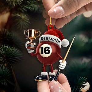 Custom Name Billiard Ornament, Billiard Lover Christmas Gift