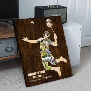 Custom Badminton Player Canvas, Badminton Gifts, Badminton Coach Gift, Personalized Badminton Player Gifts