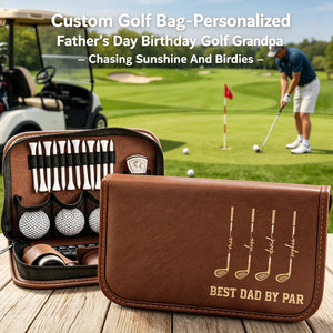 Custom Golf Bag - Personalized Father's Day Birthday Golf Gifts For Dad, Grandpa - Chasing Sunshine And Birdies