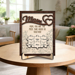 You Hold Us Together - Personalized Wooden Plaque - Gift For Mom