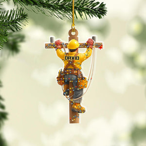 Personalized Linemen Acrylic Ornament, Electrical Workers Keepsake