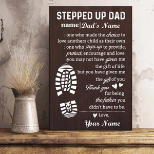 Personalized "Stepped Up Dad"  Canvas - Customizable Names
