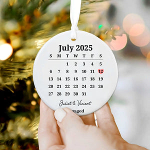 Personalized Married ceramic Ornament, Wedding Gift, Wedding Date ornament