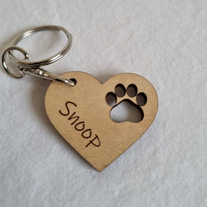 Paw Print Heart Keychain – Personalized Pet Gift For Dog & Animal Lovers