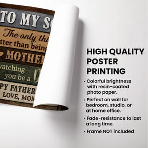 Colored Wood Pallets To My Son Happy Father's Day Personalized Poster, Heartfelt Father's Day Gift For Son