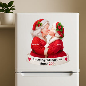 Personalized Santa Couple Growing Old Together Decal, Anniversary, Christmas Gift for him, Gift for her