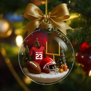 Personalized Football Transparent Ornament-Gift For Football Lovers