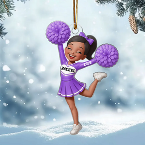 Personalized Cheerleader Girl  Acrylic Ornament, Christmas Gift for Daughter, for Granddaughter