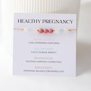 Crystal bracelet Healthy pregnancy, support, expectant mother gift, rose quartz bracelet