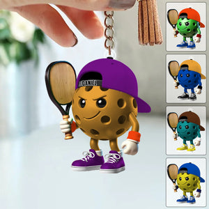 Custom Name Pickle Ball Keychain,Gift for Pickleball Lovers/Trainers