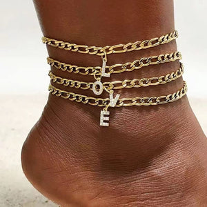 Curb link Initial Anklet