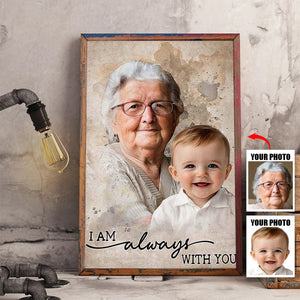 Add Loved One to Photo Custom Canvas Poster - Personalized Memorial Gift for Dad Mom