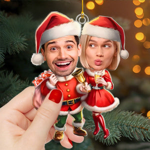 Custom Photo 'Tis The Season For Loving You - Couple Personalized Custom Ornament