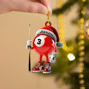 Personalized Name Billiard Ornament, Billiard Lover Christmas Gift