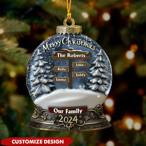 Merry Christmas 2024 - Personalized Family Christmas Acrylic Ornament