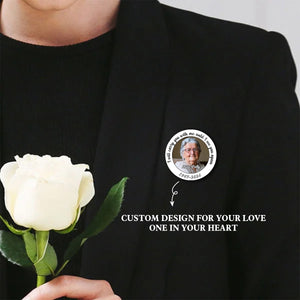 Personalized Memorial Photo Button Pin Gift for Loss of Loved One