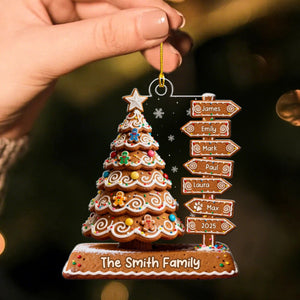 Gingerbread Family Christmas Tree Personalized Acrylic Ornament