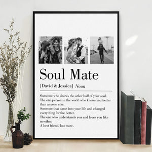 Soul Mate - Personalized Couple Canvas Poster