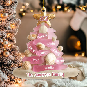 Family Sea Glass Christmas Tree - Personalized Ornament