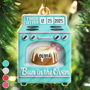 Baby Expecting Pregnancy Gift Bun In The Oven Personalized Acrylic Ornament