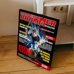 Personalized Modern Drummer Magazine Cover Poster, Cool Gift For Music Lover, Drummer Gift