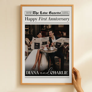 The Anniversary Times - Personalized Photo Poster For Couples