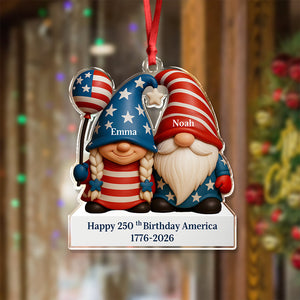 Couple Happy 250th Anniversary American Personalized Acrylic Ornament