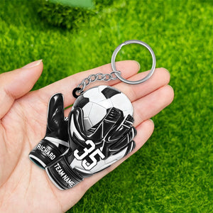 Personalized Soccer Goal Keychian, Soccer Goal Keeper Gift