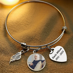 In Loving Memory Personalized Heart Charm Memorial Bracelet