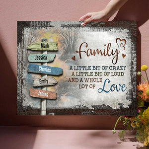 Our Crazy Loud Love - Personalized Family Vintage Sunset Canvas Poster