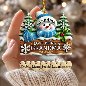 I Love Being Grandma Home Decor Personalized Christmas Ornament