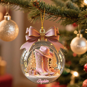 Cowgirl Boots Ornament - Personalized Christmas Gift For Cowgirl