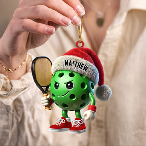 Custom Name Pickle Ball Ornament, Christmas Gift Decoration