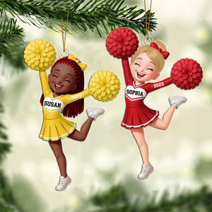 Personalized Cheerleader Girl  Acrylic Ornament, Christmas Gift for Daughter, for Granddaughter