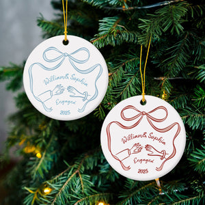 First Christmas Engaged Ornament, Personalized Engagement Gift for Couples