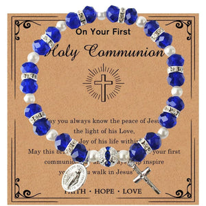 Christian Gifts for Women Girls Natural Stone Cross Bracelet