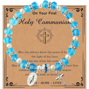 Christian Gifts for Women Girls Natural Stone Cross Bracelet