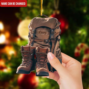 Personalized Hiking Acrylic Ornament Christmas Gift For Hiking Lovers, Camping Lovers