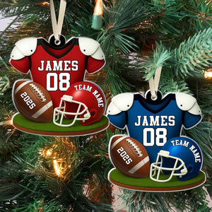 American Football Ornament, Football Player Christmas Gift Personalized Acrylic Ornament
