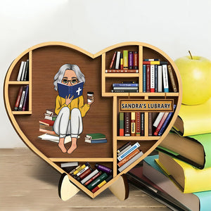 Gift Idea for Reading Book Lover/ Bookself - Personalized 2-Layered Wooden Plaque With Stand