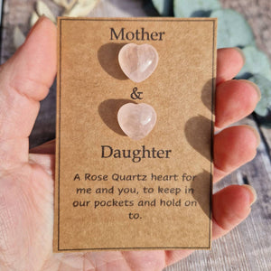 Grandma Mother & Daughter Rose Quartz Crystal,Mother's day Gift