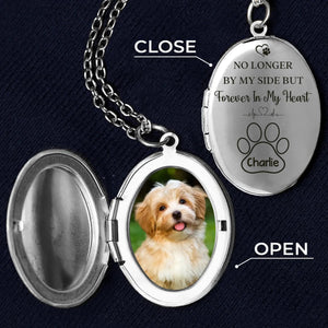 You Left Paw Prints On My Heart - Memorial Personalized Custom Locket Necklace Gift For Pet Lovers
